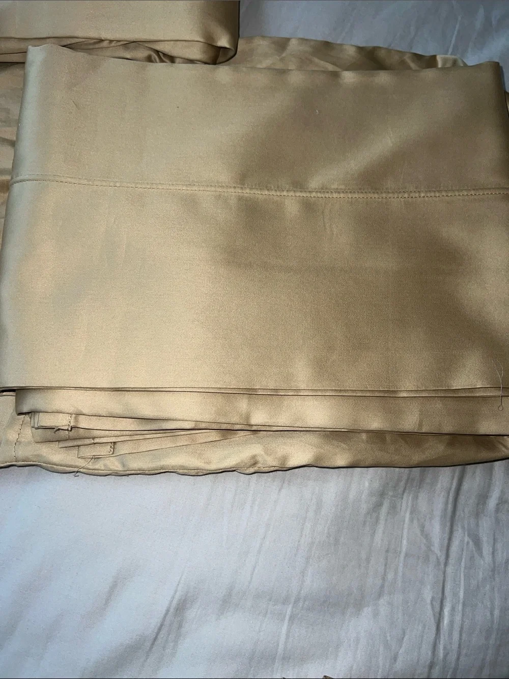 Restoration Hardware Italian Ultra-soft Sateen Twin Sheet Set Gold NWT luxe